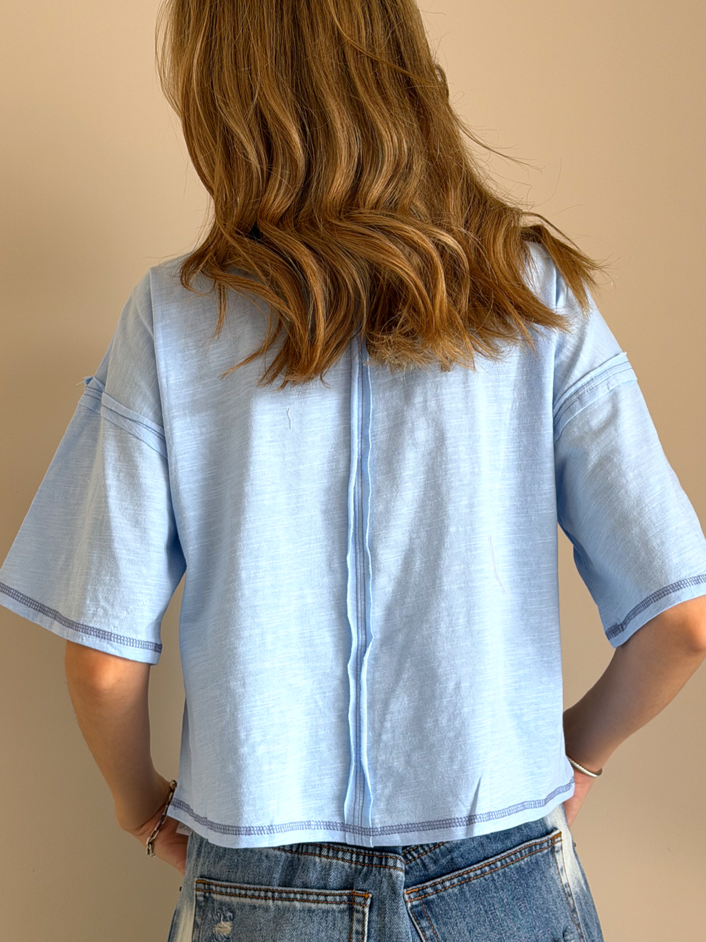 BLUSA FLOR CELESTE AZUL