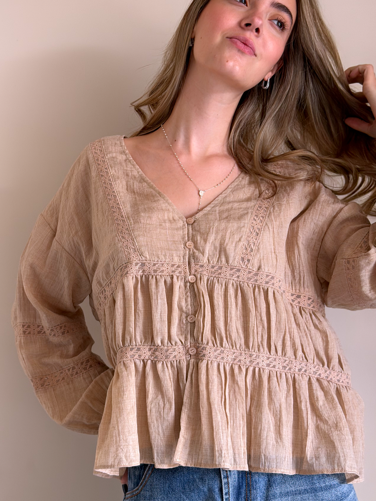 BLUSA ENERGÍA CELESTE