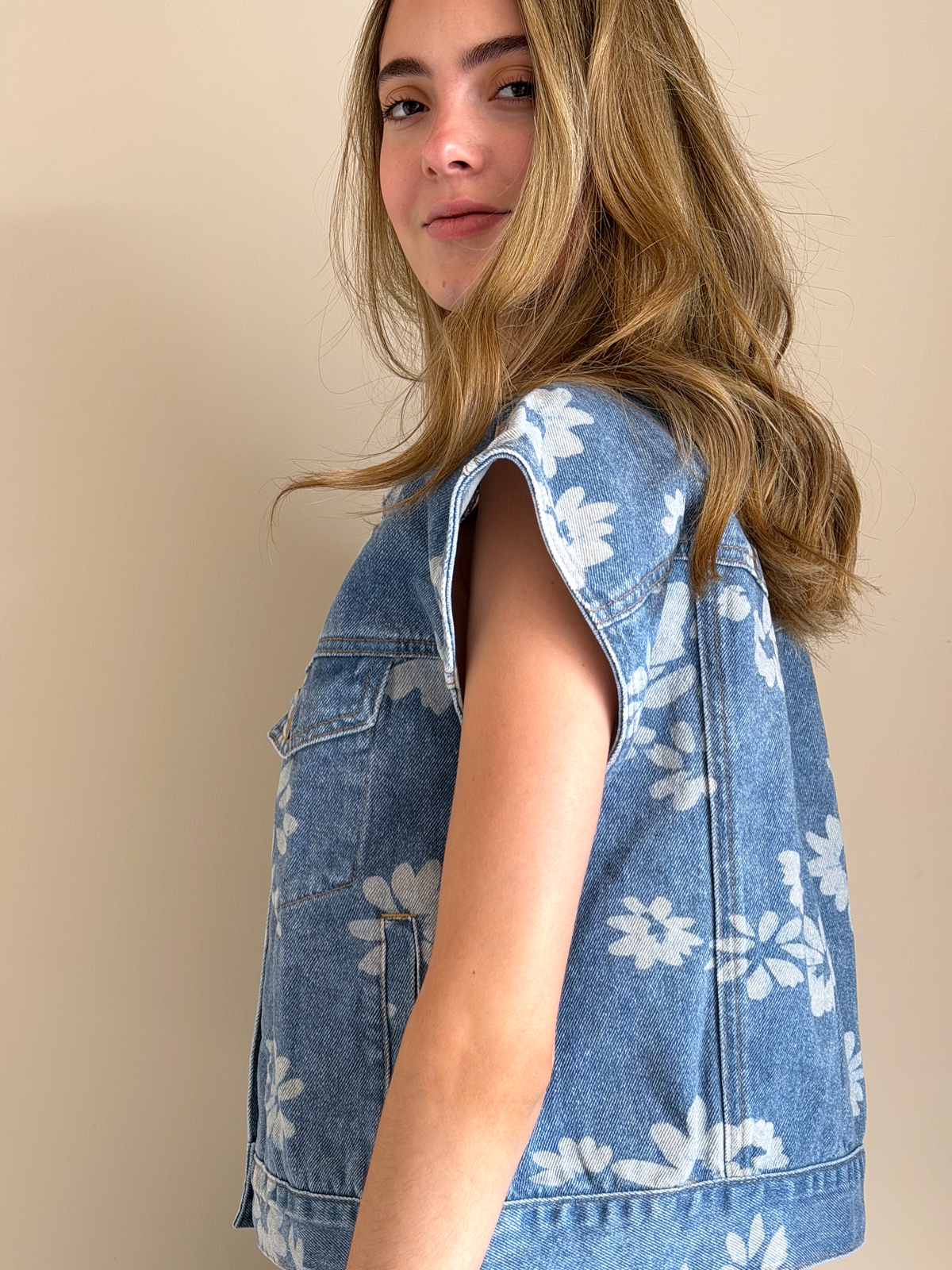 CHALECO FLORECER DENIM