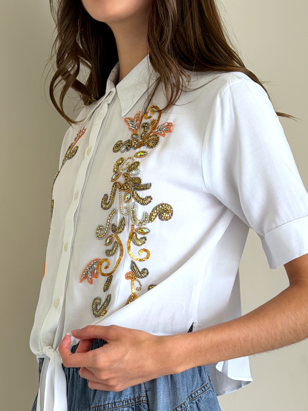 CAMISA STELLA BORDADA BLANCA