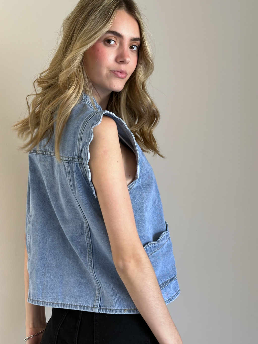 BLUSA FLOR DE DENIM