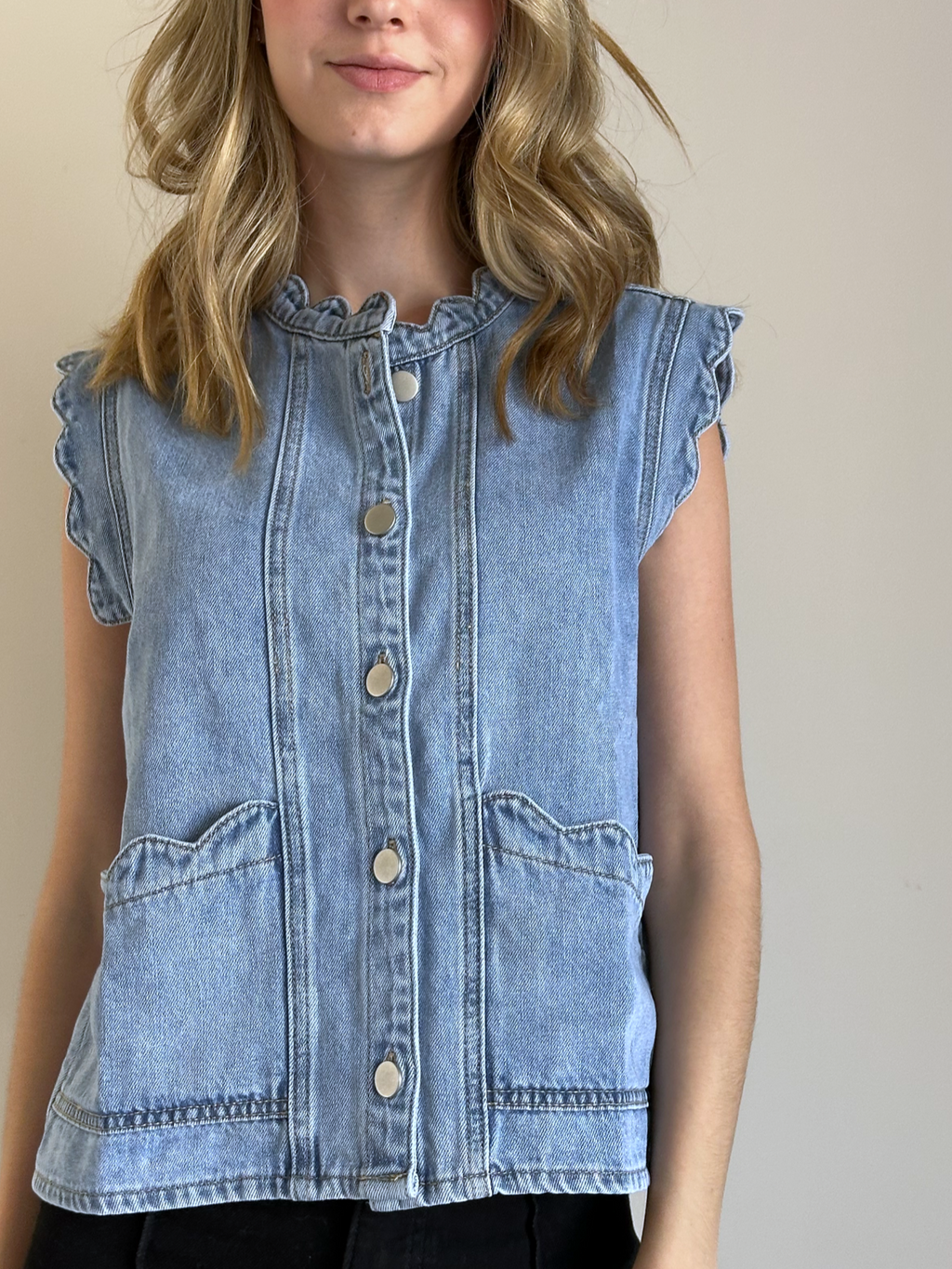 BLUSA FLOR DE DENIM