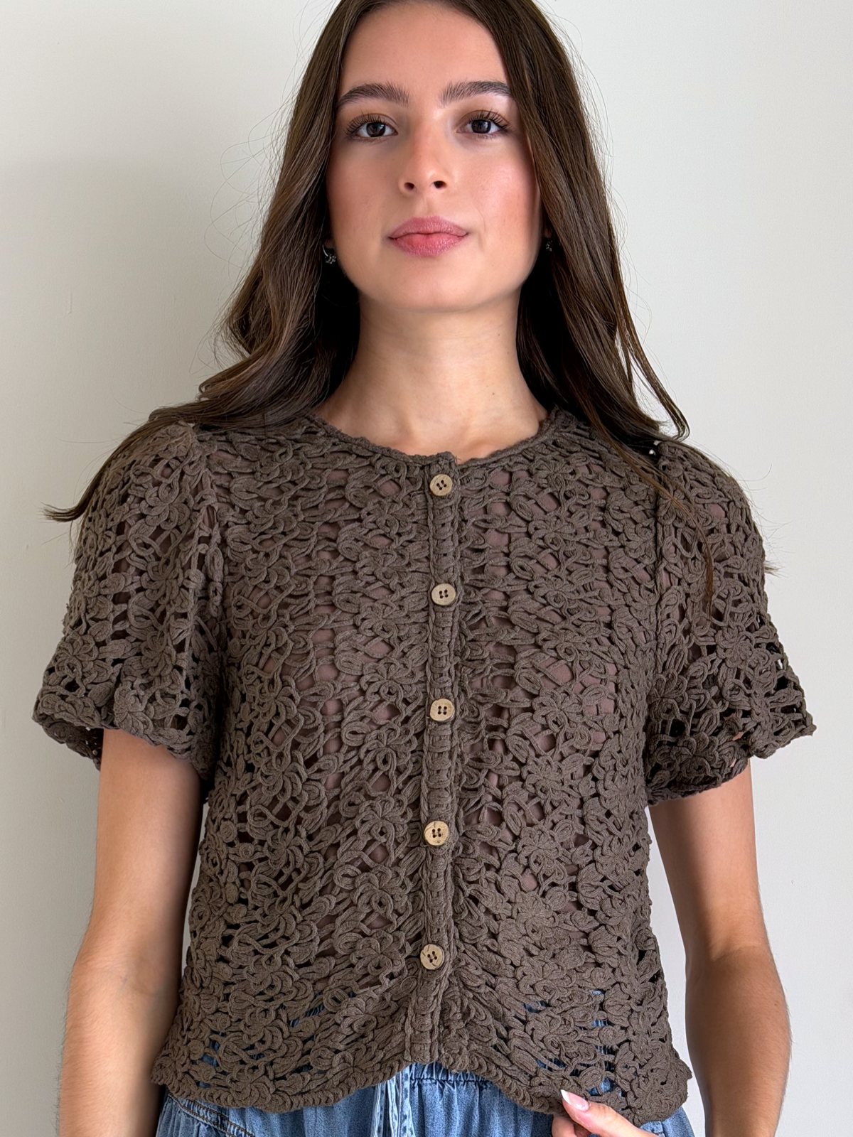 BLUSA LUNA MARFIL CAFÉ