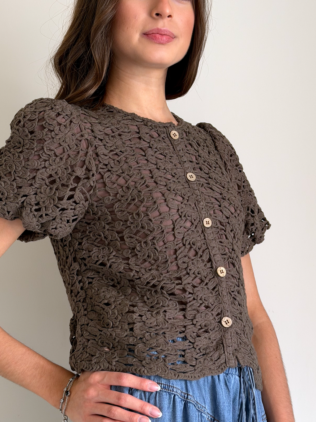 BLUSA LUNA MARFIL CAFÉ