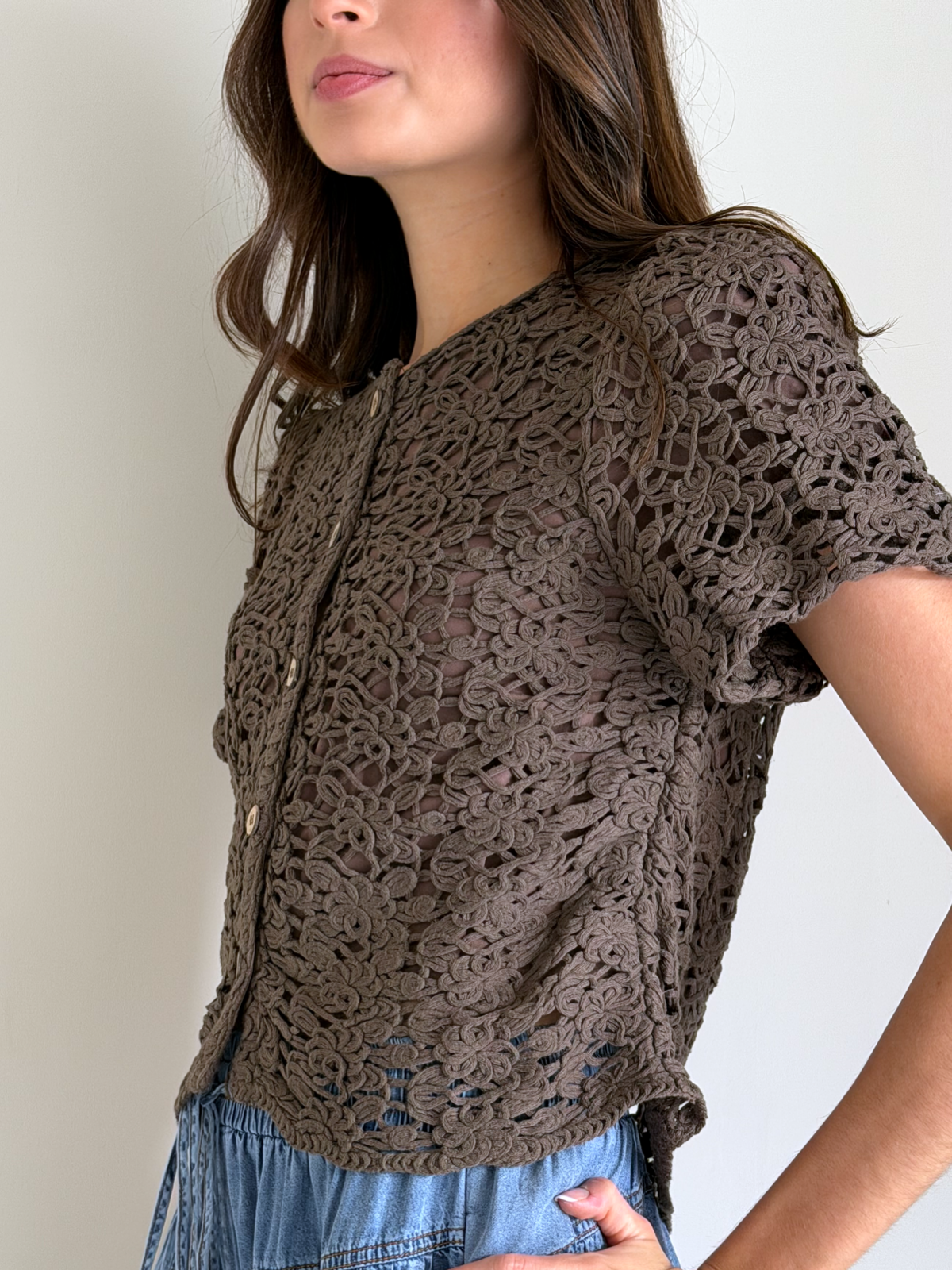 BLUSA LUNA MARFIL CAFÉ