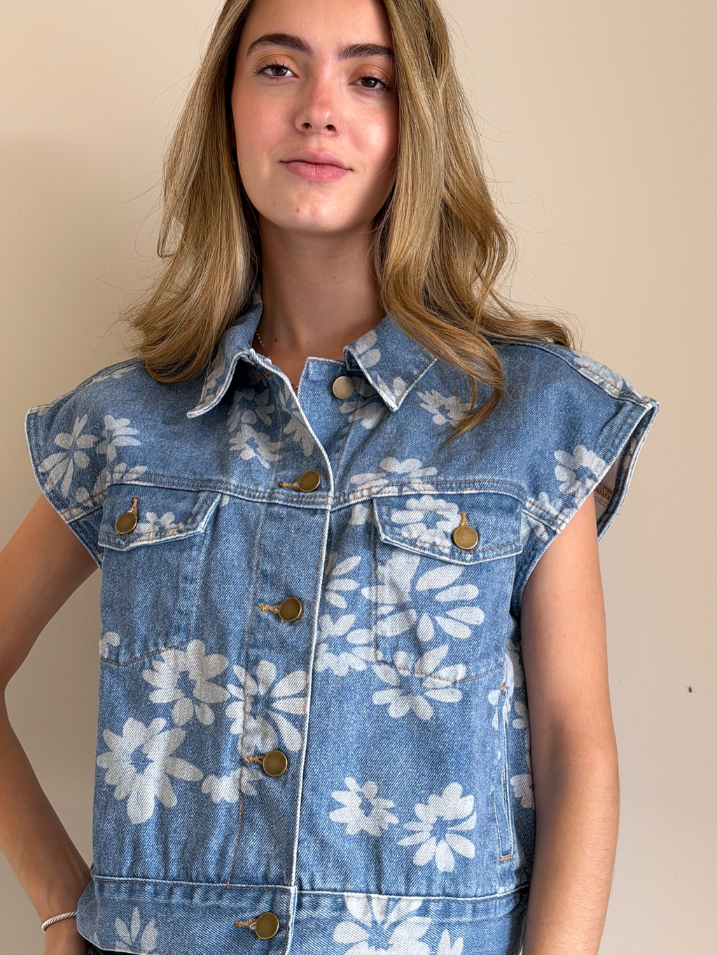 CHALECO FLORECER DENIM