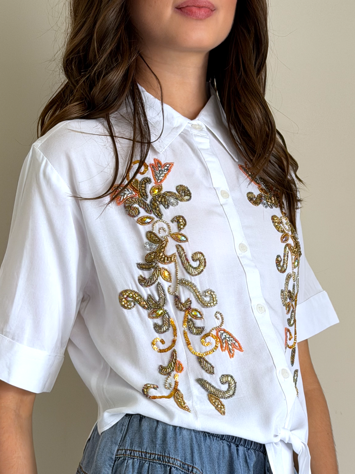 CAMISA STELLA BORDADA BLANCA