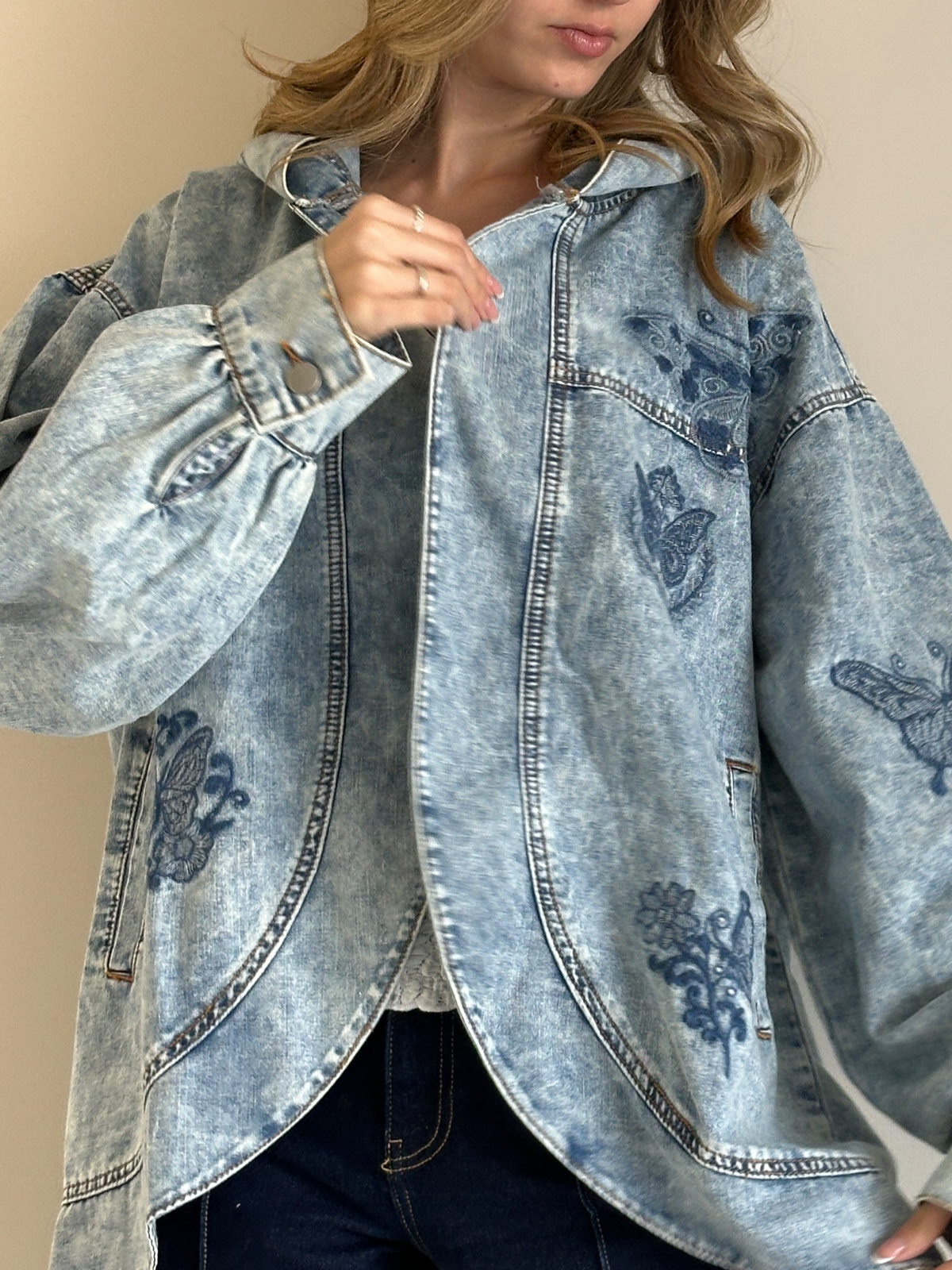 HOODIE DENIM LUNA NACIENTE