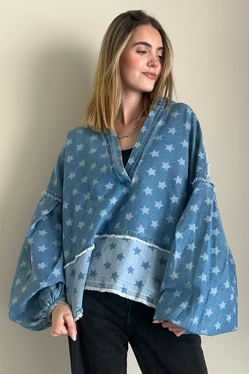 BLUSA OVERSIZE ESTELAR DENIM