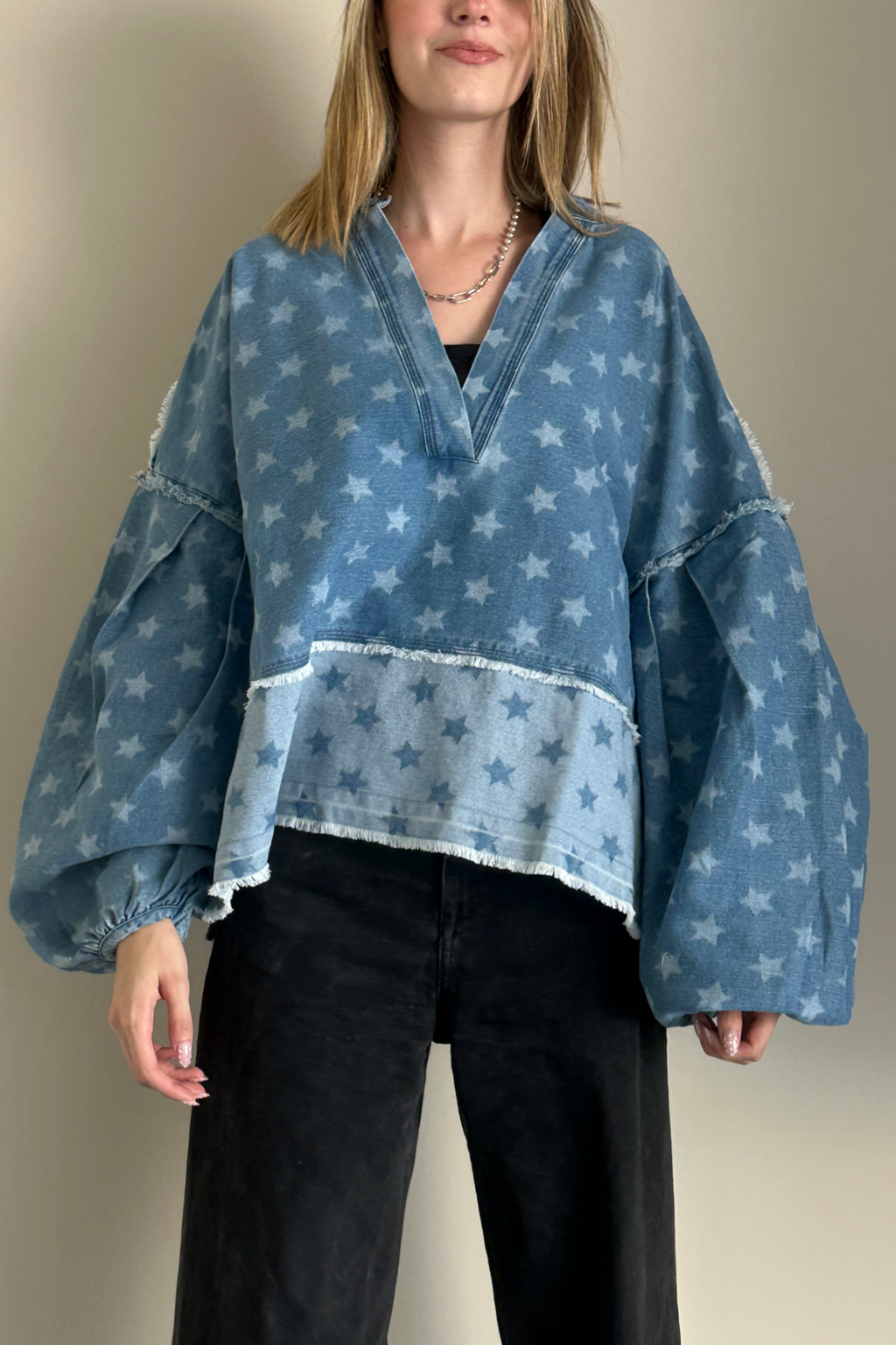 BLUSA OVERSIZE ESTELAR DENIM