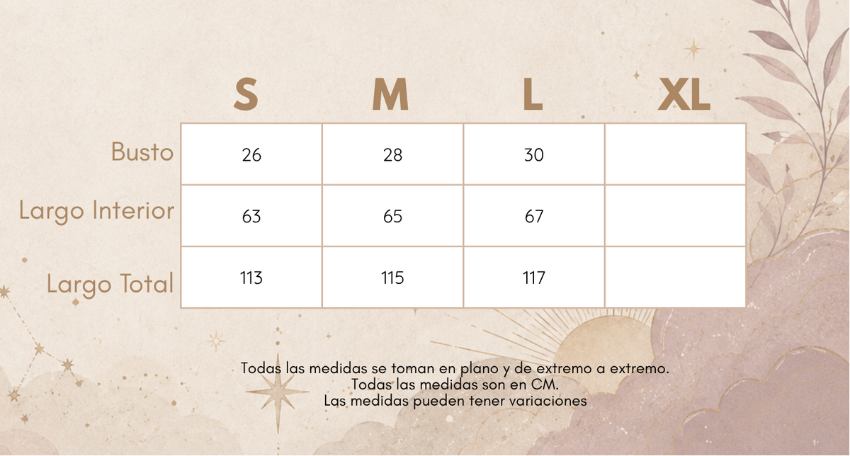 Medidas JUMPSUIT SELVA ASTRAL