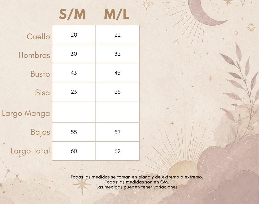 Medidas TOP ALBA TRIBAL